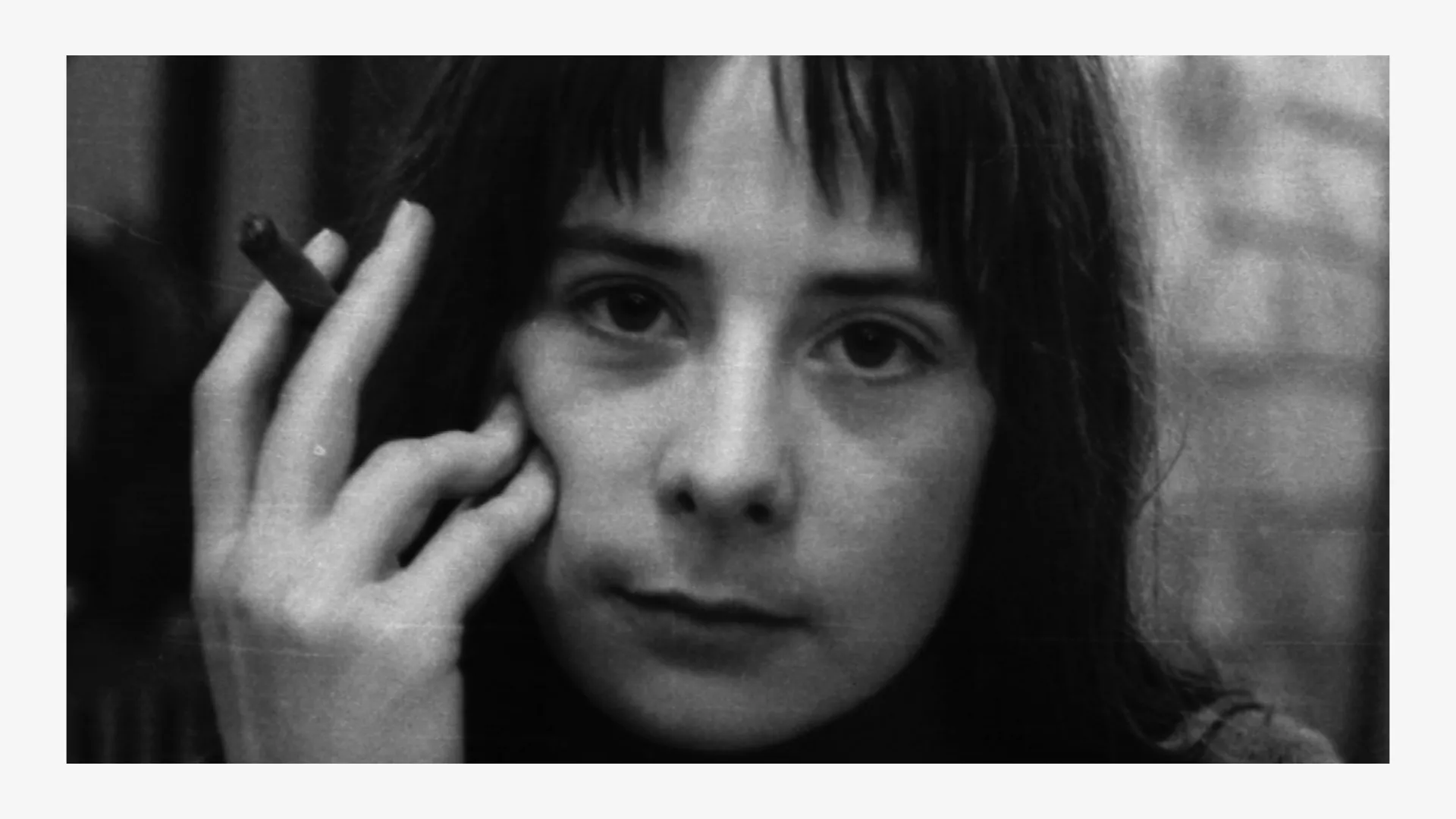 Eléonore Mongiat in 1973 Portrait of Eléonore Mongiat with a cigarette. Taken in 1973.