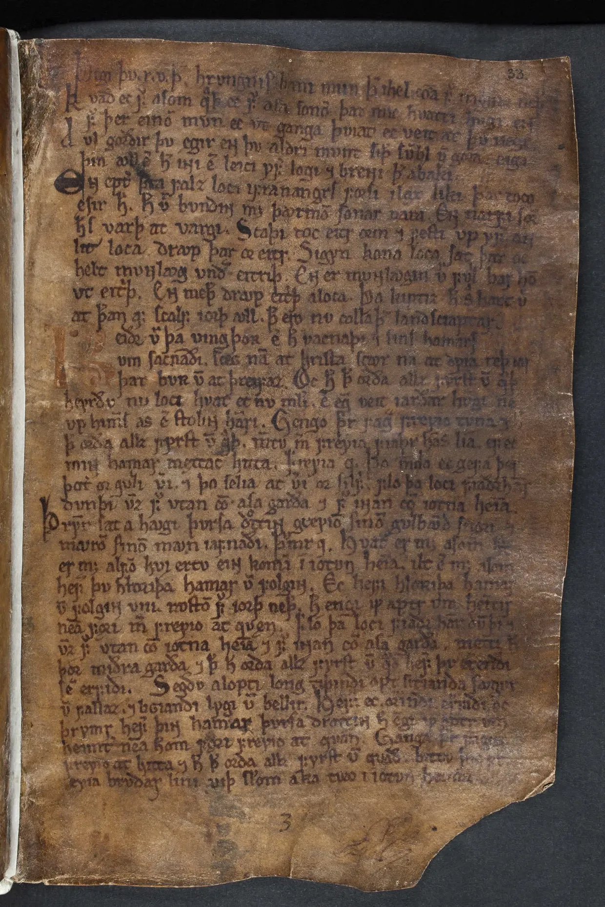 Paper with Old Norse writing. Thorsteinn1996, CC BY-SA 4.0 <https://creativecommons.org/licenses/by-sa/4.0>, via Wikimedia Commons